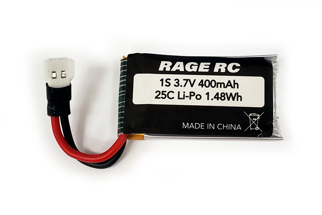 Rage RC 1S 3.7V 400mAh Lipo Battery Fits Tempest 600 and  Warbirds RGRA1189