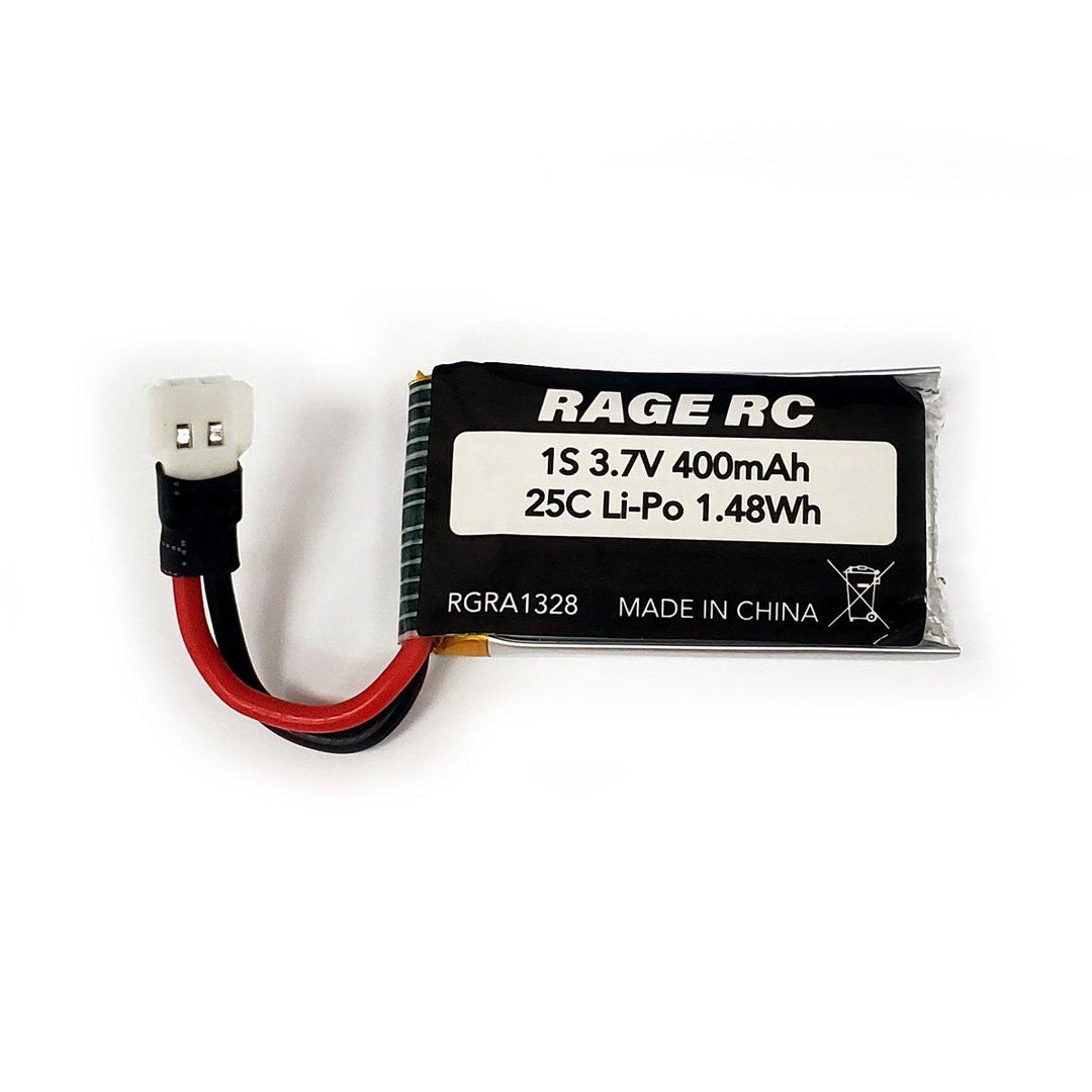 Rage RC 3.7V 400mAh 25C LiPo Battery; Warbirds, Tempest 600, SC MX RGRA1328 - Excel RC