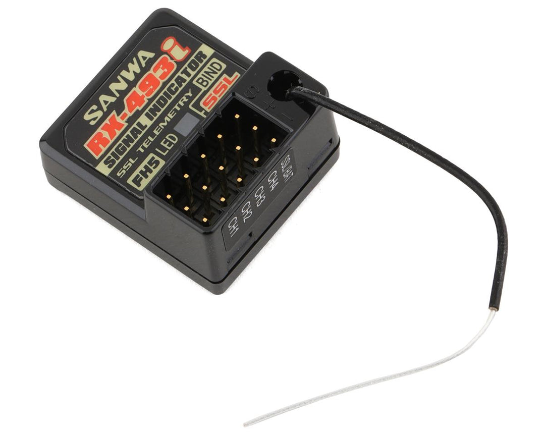 Sanwa/Airtronics RX-493i M17/MT-5 2.4GHz 4-Channel FHSS-5 Telemetry Receiver SNW107A41375A