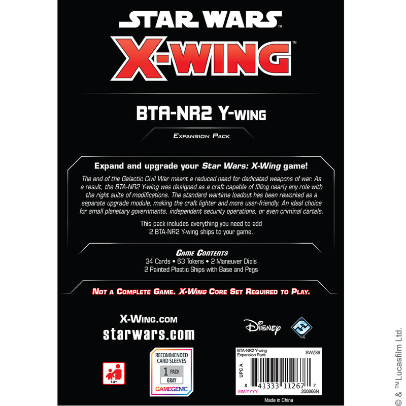 Star Wars X-Wing 2Nd Ed: Bta-Nr2 Y-Wing Expansion Pack