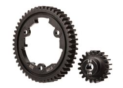 Spur Gear 50-tooth Steel (wide-face) 20-T Pinion (1.0 metric pitch) fits 5mm shaft With Set Screw 6450