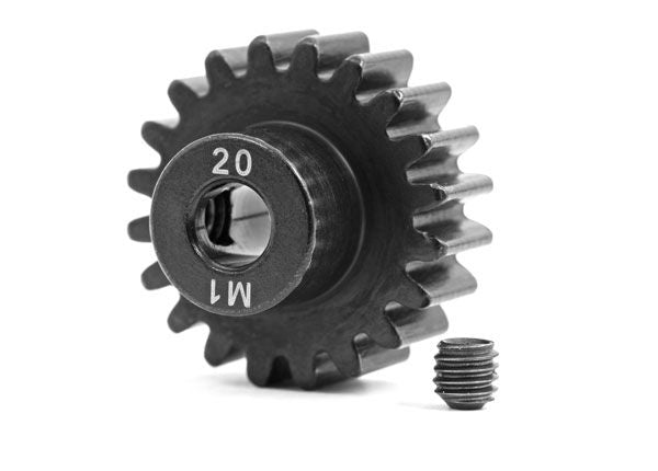 Gear 20-T Pinion (Machined Hardened Steel) (1.0 Metric Pitch) (Fits 5Mm Shaft) Set Screw 6494R