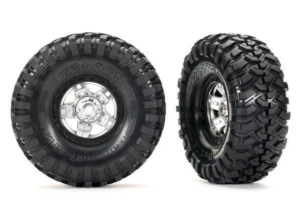 Tires And Wheels, Assembled, Glued (Trx-4® Sport, Satin Chrome, Black Beadlock 1.9" Wheels, Canyon Trail 4.6X1.9" Tires) (2) 8179X