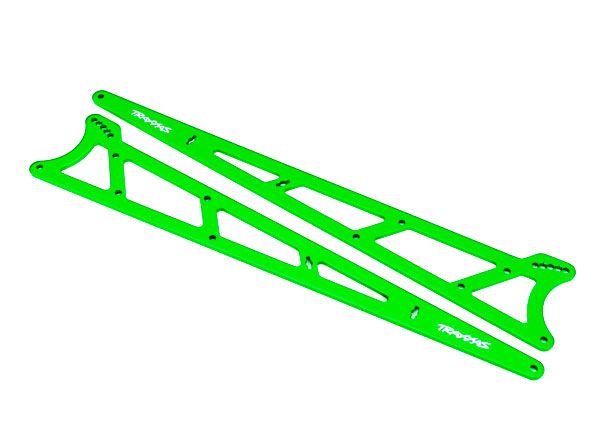 Traxxas 9462G Side Plates, Wheelie Bar, Green (Aluminum) (2)