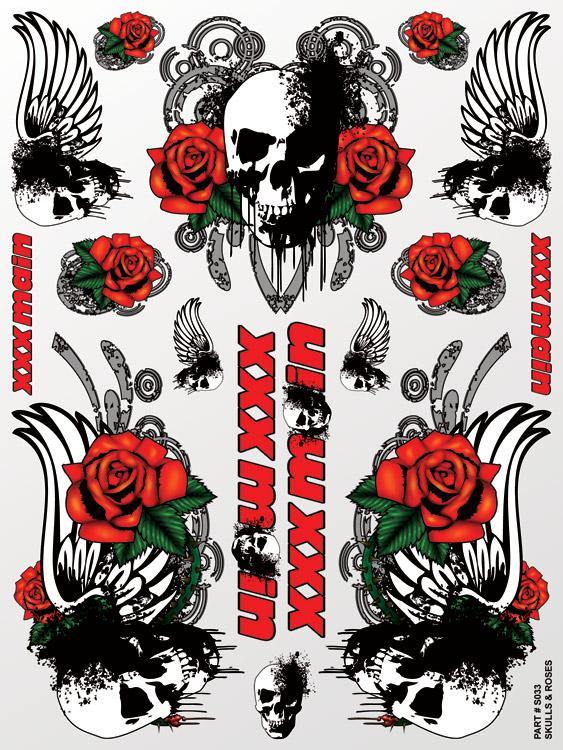 XXX Main Skulls & Roses Sticker Sheet XXXS033 - Excel RC