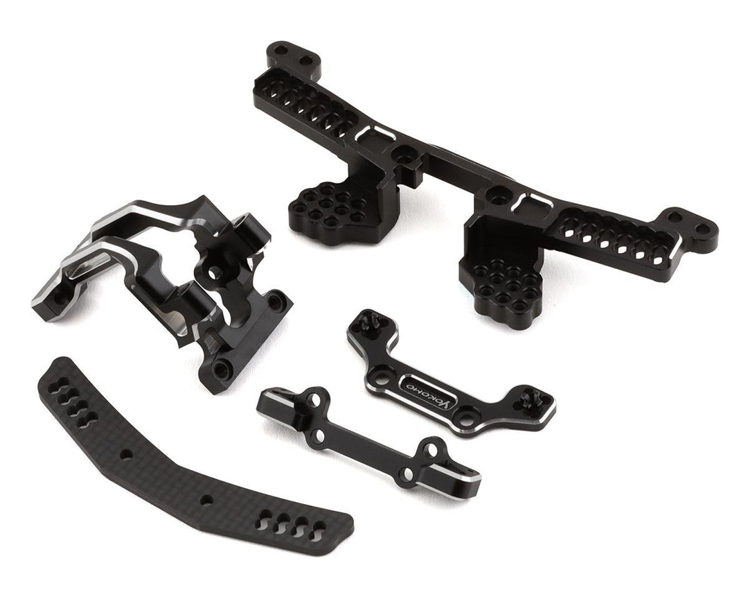 Yokomo YD-2S Aluminum Adjustable Body Mount/Shock Tower Set (Black) YOKY2-OP4A